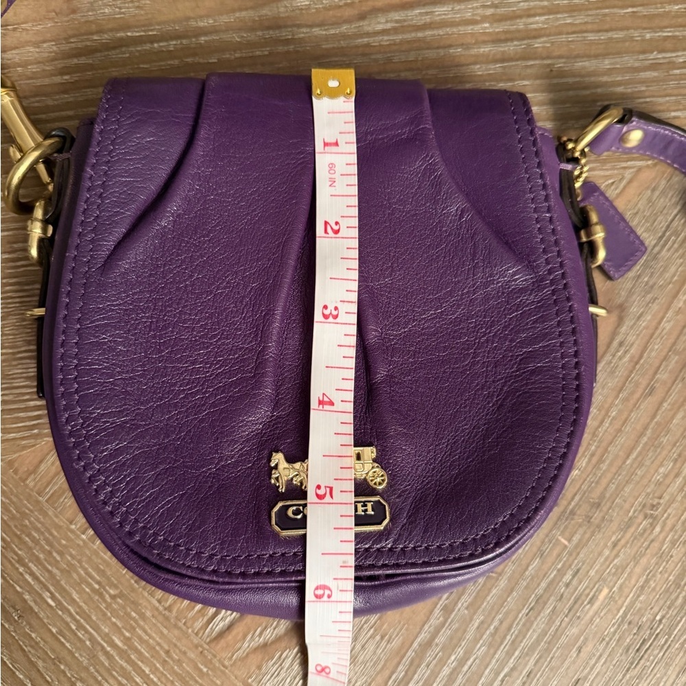 Rear Coach Purple Leather Crossbody Bag - Picture 2 of 10